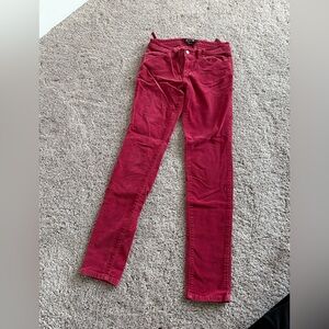 Forever 21 Red Corduroy Skinny Leg Pants